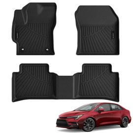 All Weather Floor Mat Fit for Toyota Corolla(Include Hybrid Exclude Hatchback) 2026 2025-2020 TPE Rubber Liners Corolla Accessories All Season Guard Odorless Anti-Slip Liner Black