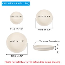 PATIKIL Plant Saucer Tray, 3 Pack 7/9/12 Inch Plastic Round Plant Saucer Flower Planter Drip Tray for Indoors Outdoors Patio Balcony, Beige