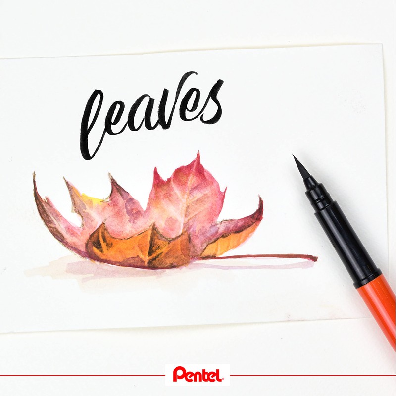 Pentel XGFKPF/FP10-A Brush Pen with 2 Refills - Orange