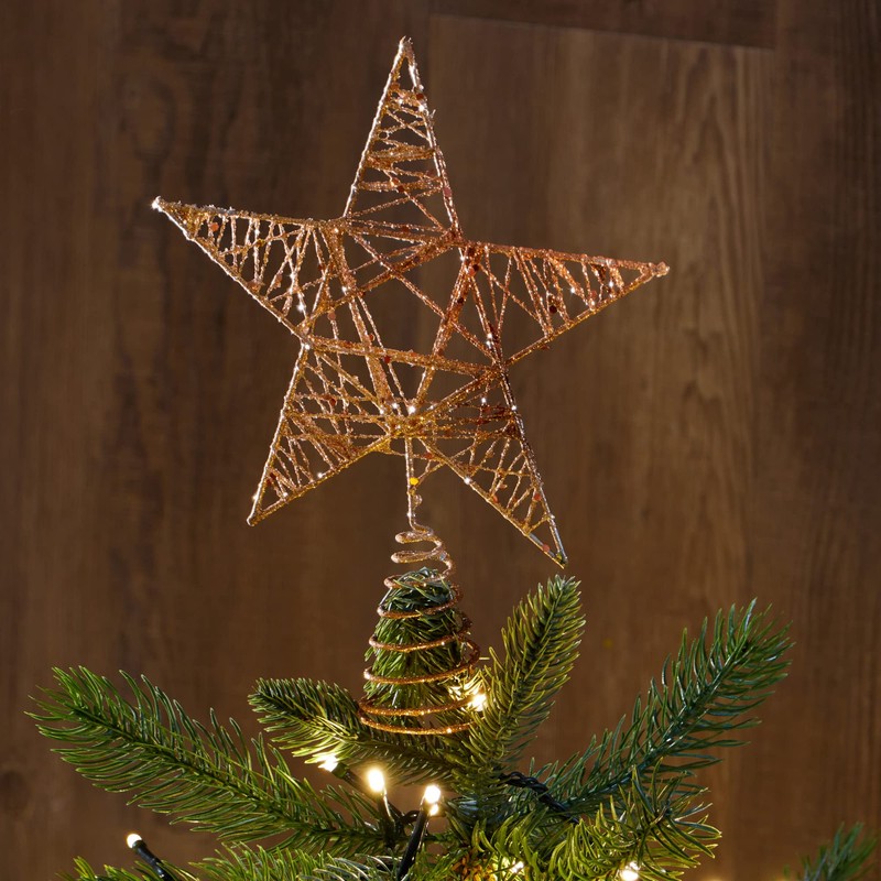 com-four® Decorative Star Christmas - Metal Christmas Tree Decoration -