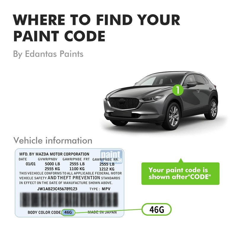 Edantas 25D Snowflake White Touch Up Paint for Mazda Cars,