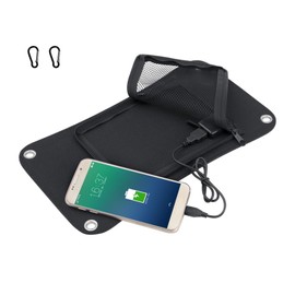 NMM 15W Solarpanel mit 2 Ports, IP44 Solar Ladegerät mit Reißverschluss-Schutz für Camping, im Freien