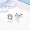 Moonstone Earrings 925 Sterling Silver Pink Cat's Eye Stud Earrings Rainbow Moonstone Earrings Sun Stud Earrings Jewellery For Women