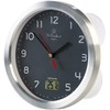 St. Leonhard Shower Clock: Bathroom Wall Clock with LCD Thermometer,