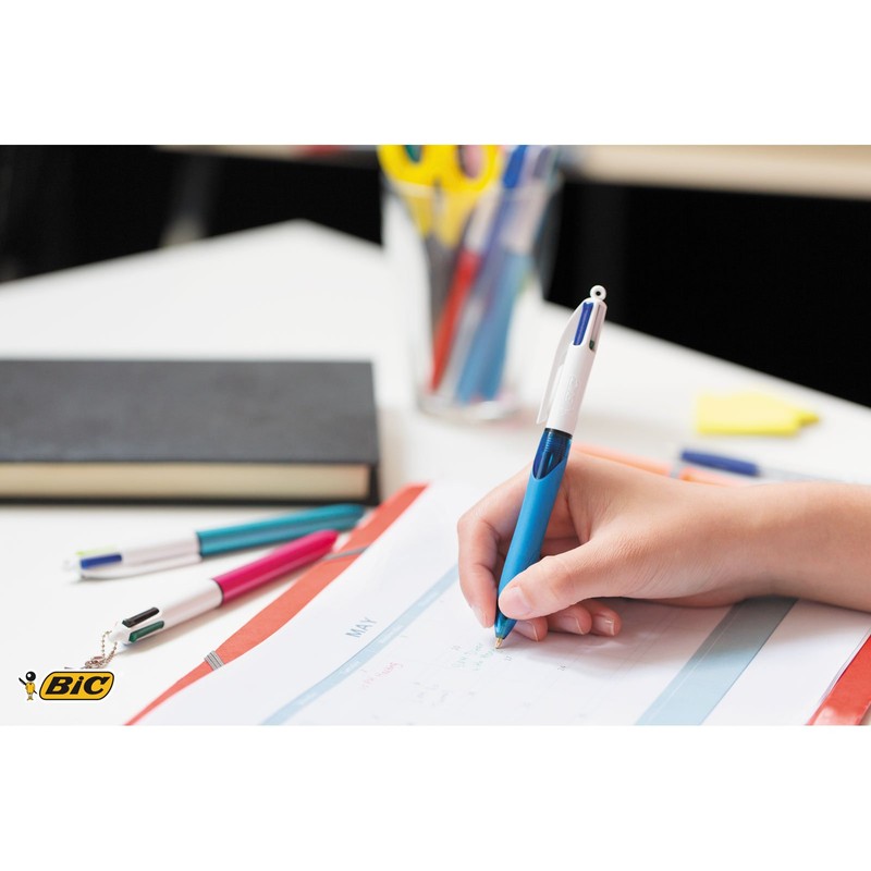 BIC 4 Colours Retractable Ballpoint Pens, Medium Point (1.0 mm)