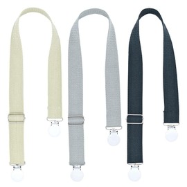 3 clips multiusos para bebé, toalla de saliva, pinza de doble extremo, clip de clip de trenza, correa ajustable para babero dental, clip para servilleta para niños adultos (grafito/verde/niebla)
