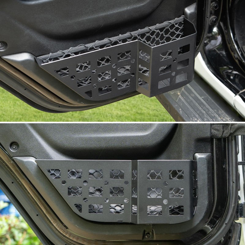 Metal Rear Door Storage Pockets Compatible with 2018-2025 Jeep Wrangler