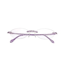 【軽量老眼鏡】エアリーダーソレイユ 紫外線99％以上カット アイマジン (度数+1.00, バイオレットストライプ)