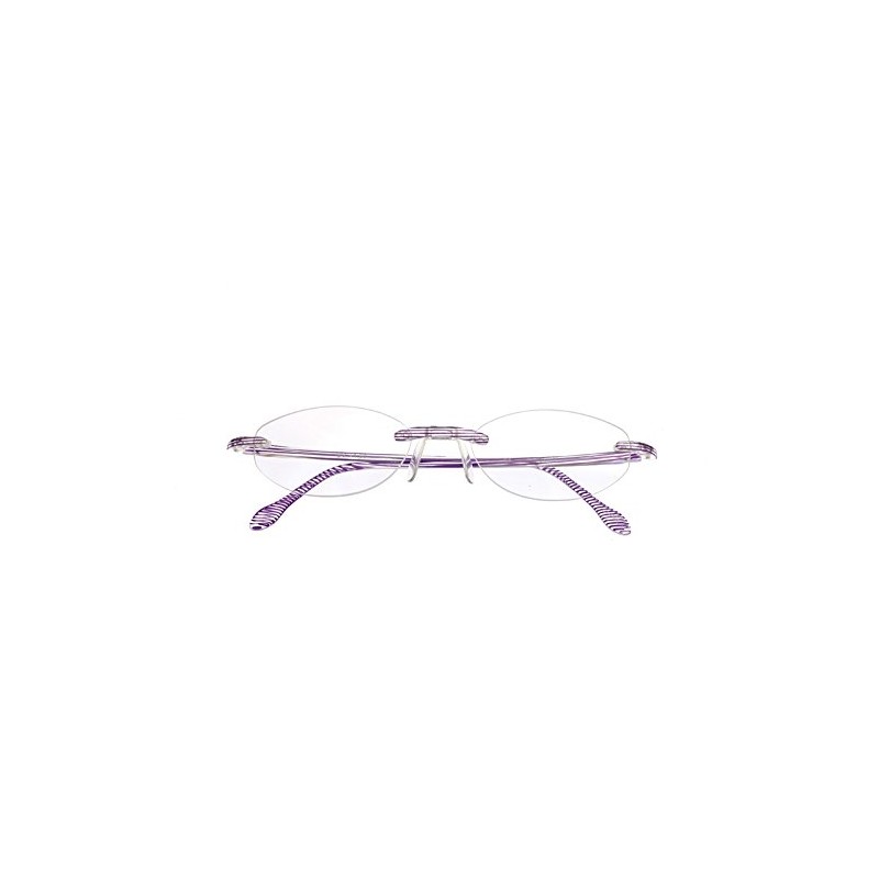 【軽量老眼鏡】エアリーダーソレイユ 紫外線99％以上カット アイマジン (度数+1.00, バイオレットストライプ)