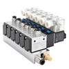 Baomain 6 Station Solenoid Valve Manifold, 110V AC 3 Way