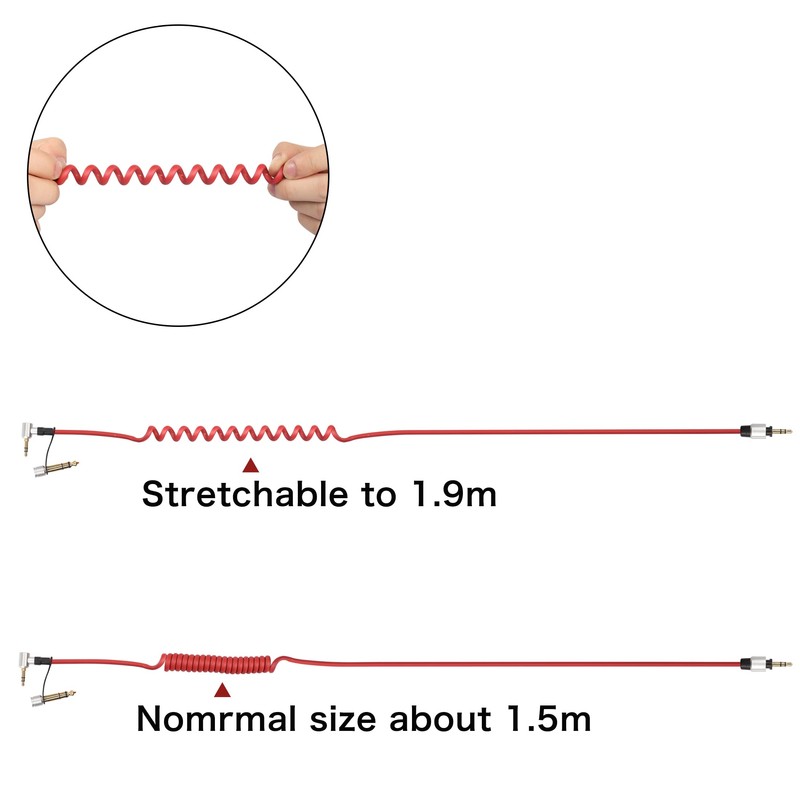 YACSEJAO Replacement Audio Cable 3.5mm to 3.5mm and 6.5mm Replacement