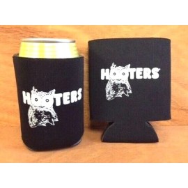 Hooters Black Beer Koozies Can Cooler Coozie - Set of Two (2) - New & Free Ship
