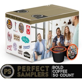 Perfect Samplers Dark Roast and Flavors Single Serve Coffee Pods for Keurig K Cup Machines, Bold Lover's Select, 50 Count