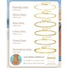 BESTEEL 6PCS Gold Ankle Bracelets for Women Waterproof-14K Gold Plated