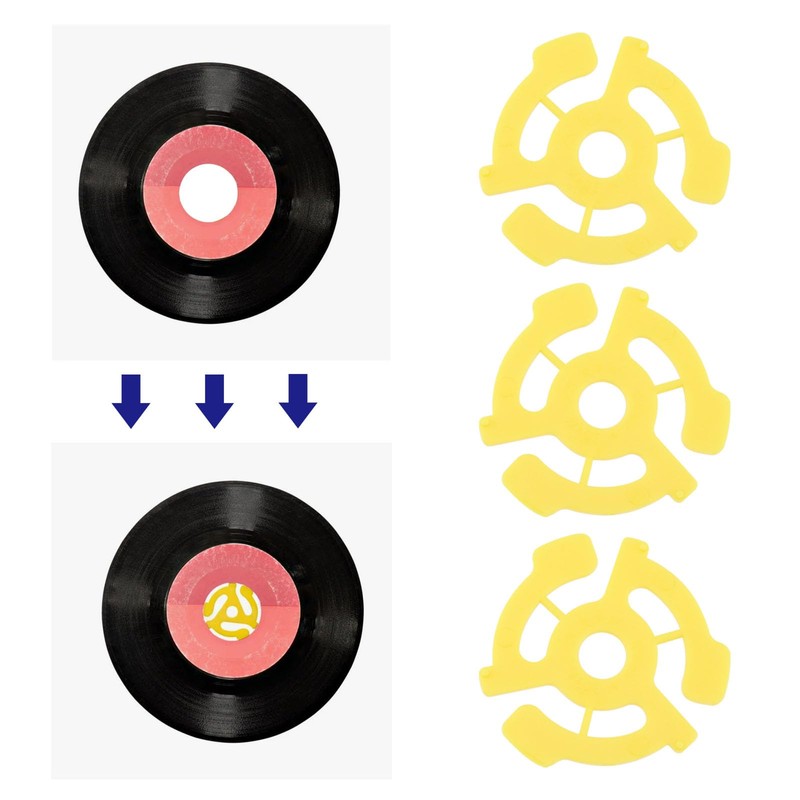 SING F LTD 10Pcs Flat Plastic Vinyl Record Adapter Spacer