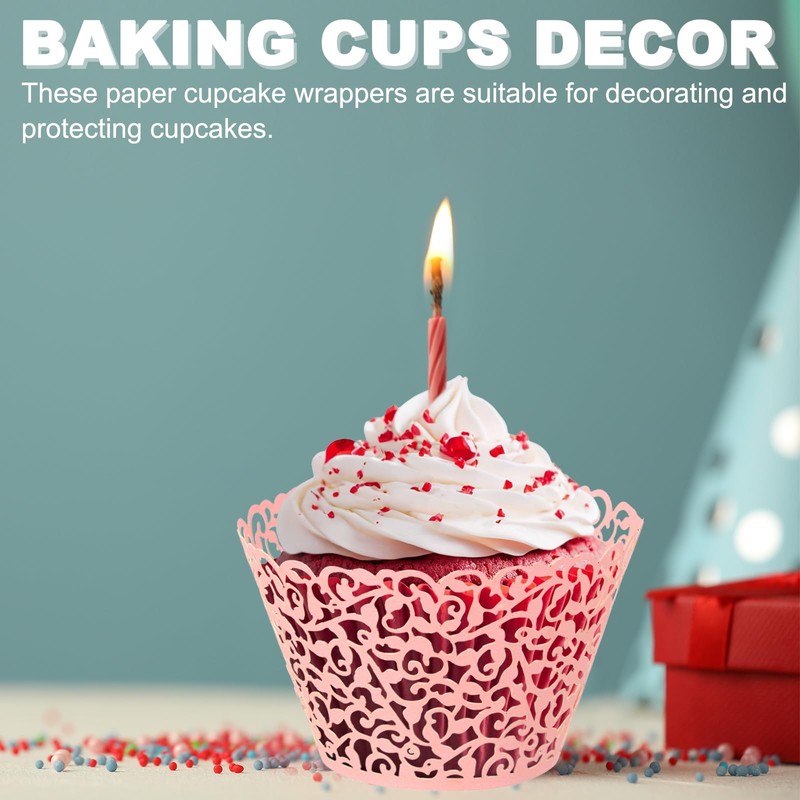 PATIKIL Cupcake Wrappers Paper, 50 Pack Baking Cups Standard Vine