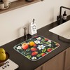 Strawberry Dish Drying Mat for Kitchen Counter White Flower Absorbent