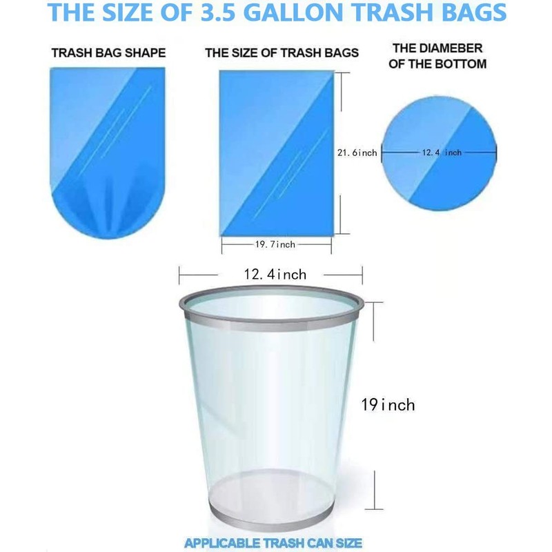 Small Trash Bags 3.5 Gallon, 100 Pcs Bathroom Garbage Bags,