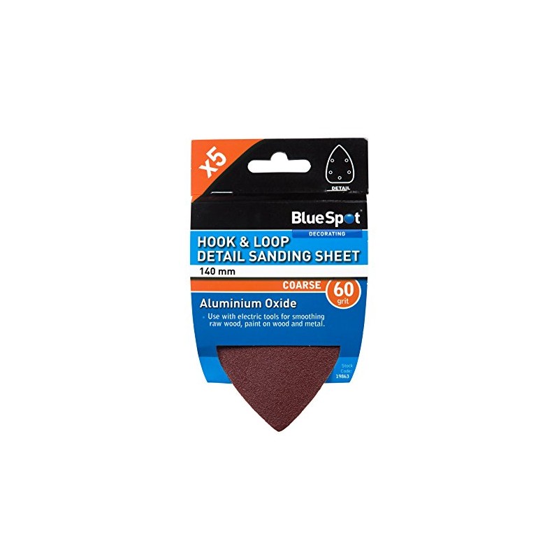 Blue Spot Tools 19863 60 Grit Detail Sanding Pads, Brown