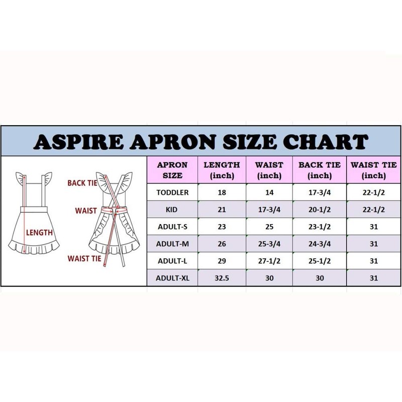 aspire White Apron with Ruffles Retro Serving Apron for Kitchen