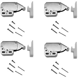 GWYAN 4 Pcs Automatic Spring Snap System Push-in Touch Locks Self-Locking Spring Buckle for Tip Latch Cabinet Door Furniture Safety Lock