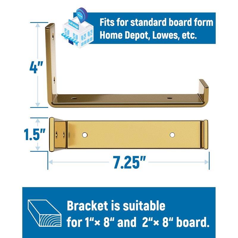 LEOPO 8 inch Shelf Bracket for DIY Floating Shelf, 1/5