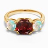 Gem Stone King 18K Yellow Gold Plated Silver Red Garnet