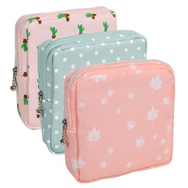 KALIONE 3 Pcs Pad Holder for Period, Period Pad Pouch Period Bag, Sanitary Napkin Storage Bag, Sanitary Pads Pouches First Period Kit for Teen Girls Women Ladies, Storage Bag for Feminine Pads