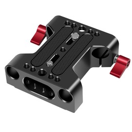 Aswalling Camera Base Plate with Dual 15mm Rod Rail Clamp Suitable for Cage and DSLR Rig Camera Accessories