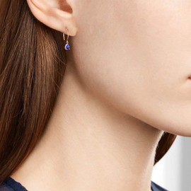 Agvana K18 Pink Gold Earrings, Women's Ruby Earrings, 12 Months, Birthstone, 18K Gold, Hook Earrings, Swaying, Women's Accessories, Anniversary, Birthday, Mother, Wife, Girlfriend, Christmas Gift,