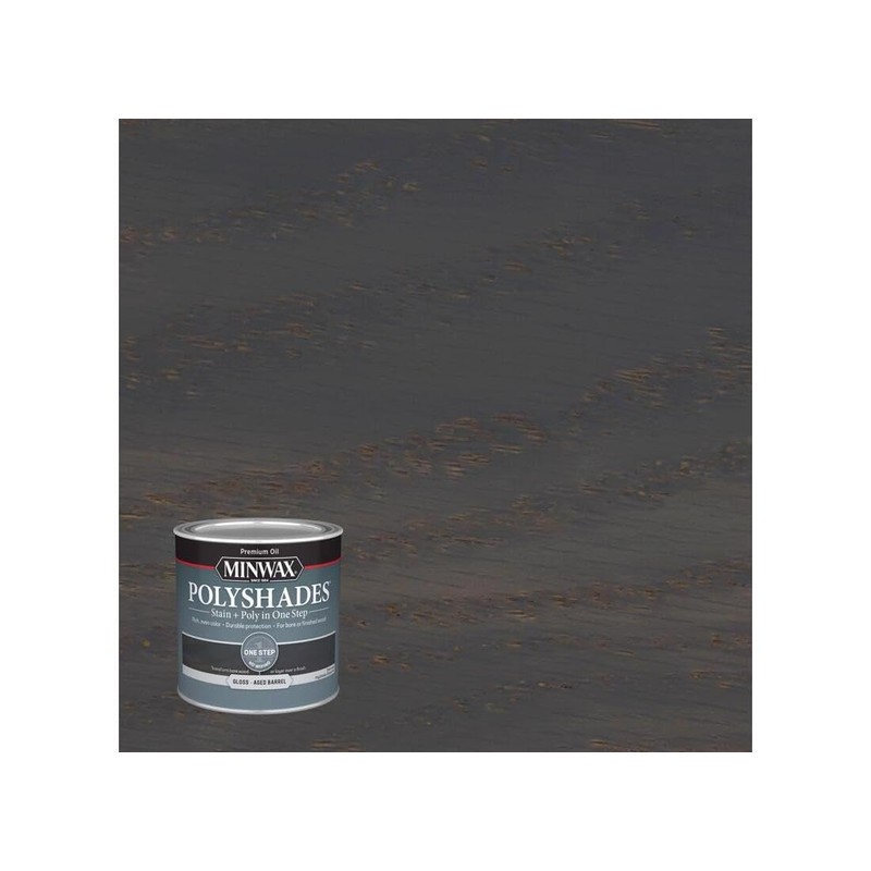 Minwax PolyShades Semi-Transparent Gloss Aged Barrel Stain/Polyurethane Finish 0.5 pt