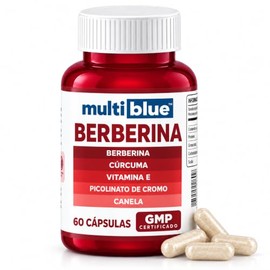 Berberina 60 Cápsulas | Suplemento Alimenticio con Vitamina E, Cúrcuma, Canela y Picolinato de Cromo | Sin Gluten Vegano Keto Friendly | Apoyo Cardiov