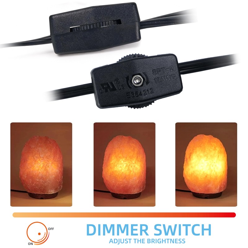 MMBGJKG Himalayan Salt Lamp Cord with Dimmer Switch and Bulbs,