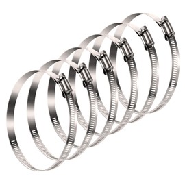 LOOTICH Stainless Steel Duct Clamps for 4 Inch Flex Air Aluminum Ducting Vent Hose HVAC Ventilation Adjustable Diameter Ø 91-114 mm Hose Clips Pack of 6 Pieces