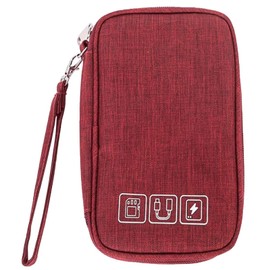 Rixotix Small Travel Cable Organiser Bag, Electronics Accessories Organizer Carry Bag, 3 Layers Pouch Storage All-in-One Gadget Storage Bag, Cable Pouch for Cable, Cord, Charger, Phone, Earphone