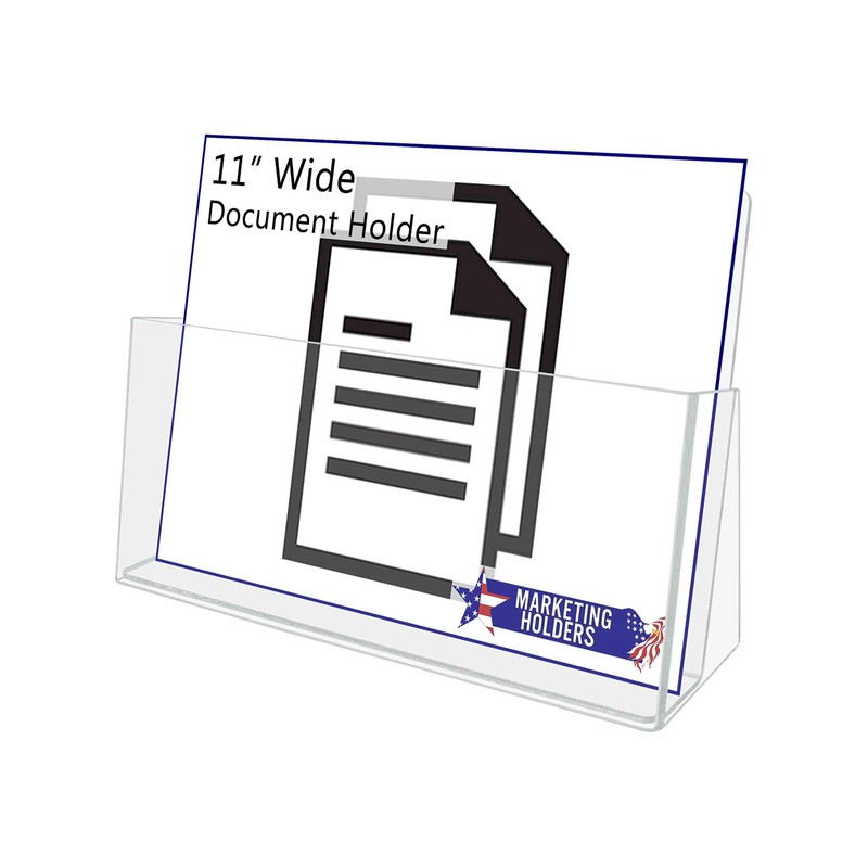 Brochure Holder 11" Wide Catalog or Magazine Bin Clear Acrylic