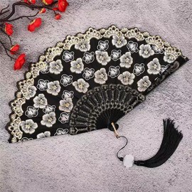 WURHUDC Women's Fan, Stylish, Japanese Style, Popular, Lightweight, Fireworks Display, Year-end Party, New Year's Party, Recital, Yukata, Kimono, Japanese Accessories, Kabuki Accessories, Heat