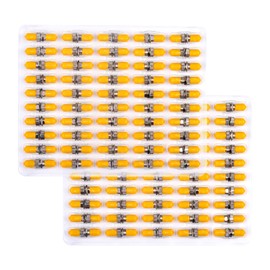 Duogalia 100-Pack ST Fiber Optical Couplers Adapter Cable Barrel Connector ST to ST Bulkhead Fiber Coupler Singlemode, Yellow Cap