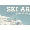 US Ski Resorts 24x36 Poster (Beige & Opal Blue |