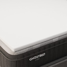 Ghostbed Firm Foam No Cover Mattress Topper, Twin 1.5 Inch Polyurethane Foam Firm Mattress Topper Twin for Back Pain, Durable and Easy to Install & Remove, Made in USA | CertiPUR-US Certified