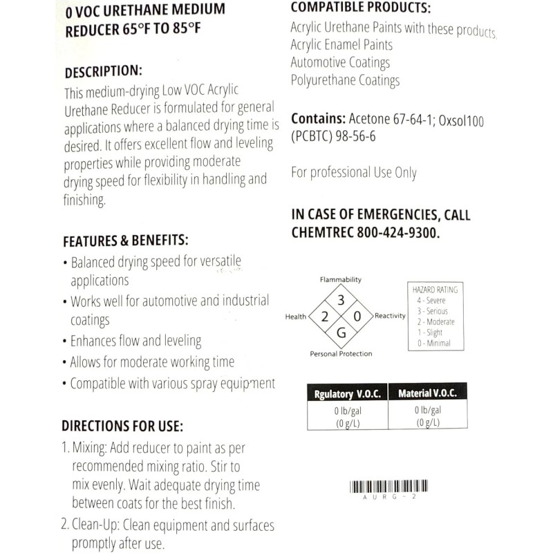 LiME LiNE Urethane Medium Reducer for Thinning Basecoats, Clearcoats -