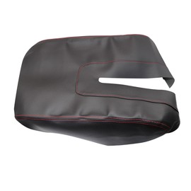 Vigoraze Center Console Lid Armrest Cover Black Leather with Red Stitch Compatible with Toyota Tundra 2014 2015 2016 2017 2018 2019