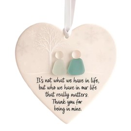 Heart Shaped Friendship Ornament – 2D Acrylic Hanging Heart Keepsake, Friendship Gifts for Women – Christmas Tree Hanging Decoration – Friendships Themed Heart Decoration