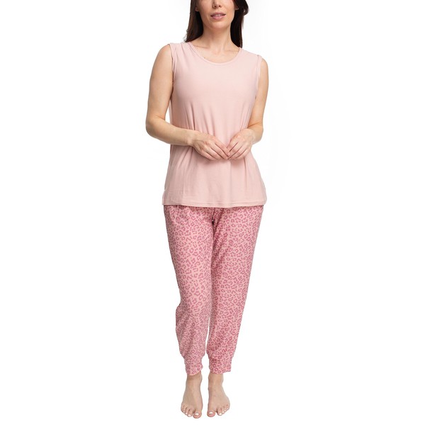 MUK LUKS Sleeveless Tank Top and Jogger Sleep Set with