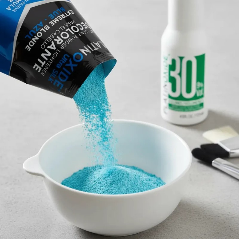 Kit Polvo Decolorante Azul Platinoxide 50g+perox 20vol 135ml