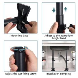 Undermount Sink Brackets, 2PCS Adjustable Brackets Undermount Sink Support, Stainless Steel Repair Kit Support System for Undermount Sink