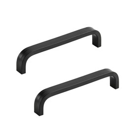 ANSIEDIO Pack of 2 96 mm Black Cabinet Door Handles, Kitchen Handles, Wardrobe Knobs, Handles, Modern Furniture Handles, Knobs, Door Handles