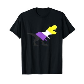 Trex Nonbinary Dinosaur Pride Non-Binary Flag Non Bino Saur T-Shirt