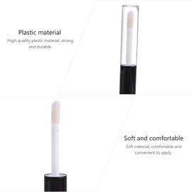 ULTECHNOVO 10 Tubos de Brillo Labial de Plástico Negro con Doble Cabezal y Tapones de Goma para Uso Diario y Diy, Capacidad de 4ml cada Uno
