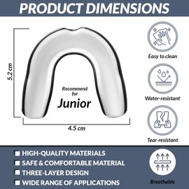 Custom Fit Mouth Guard for Sports – Easy to Mold Custom Mouth Guard – Sports Mouth Guard for Adults & Kids – Shock Absorbing Mouth Guard in White & Black Colors – Pack of 2 (Kids)